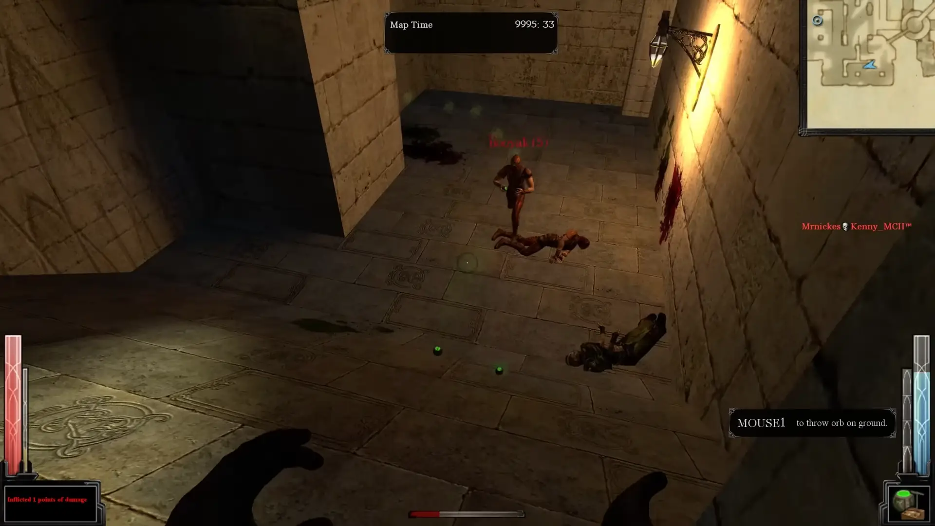 an enemy runs towards the player