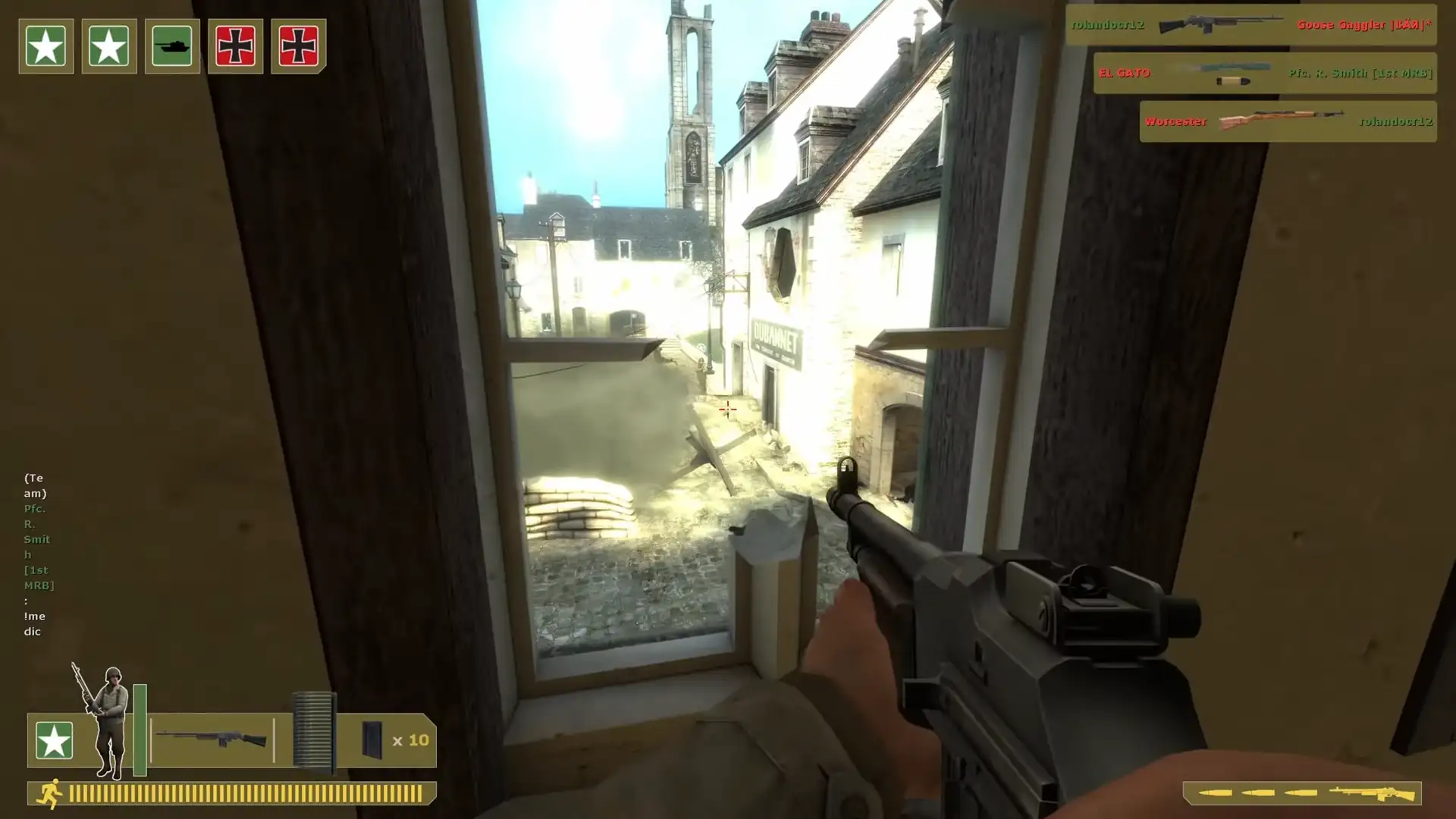 Shooting out of a window