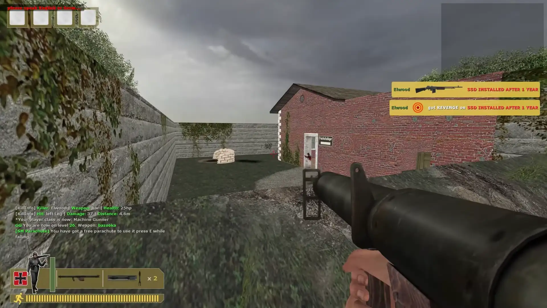 looking out for enemies with a bazooka