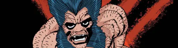 grotesque portrait drawing of wolverine