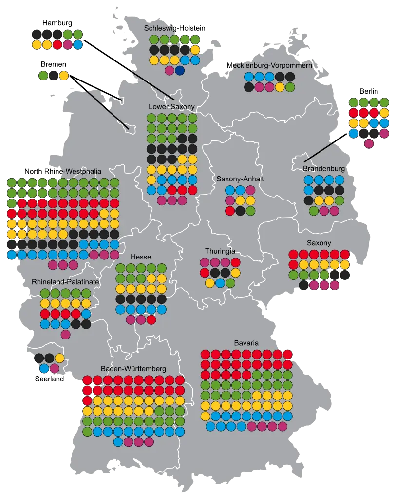 A voter map of Germany.