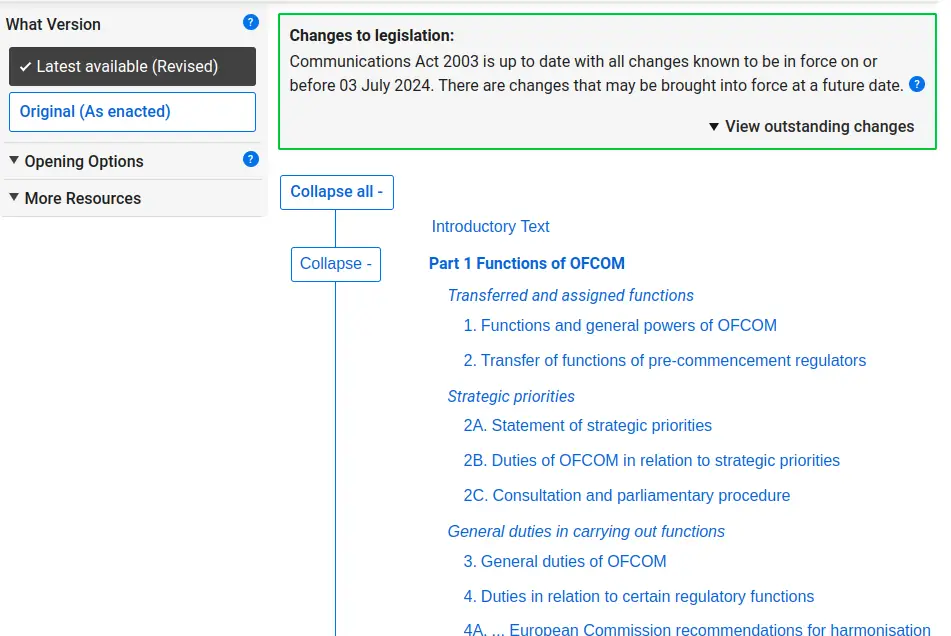 Legislative changes broken down on the web.