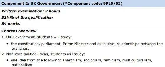 Materials for students to study ranging from UK to USA politics and film studies.