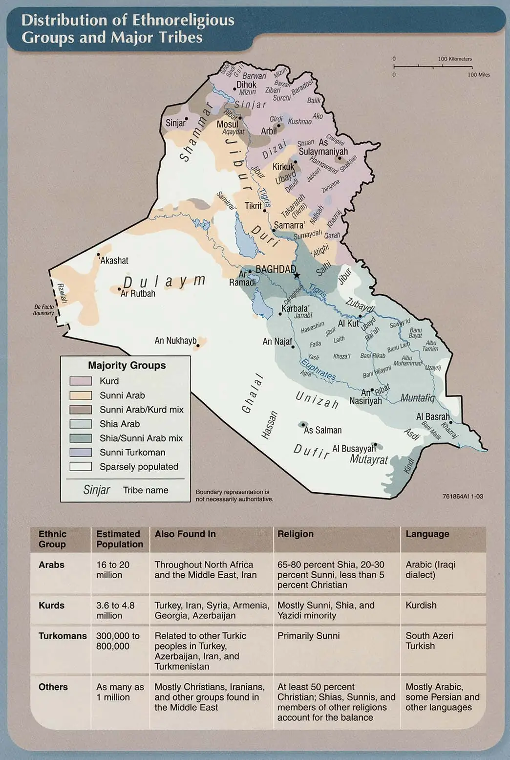 A map of Iraq's Ethnoreligious groupings.