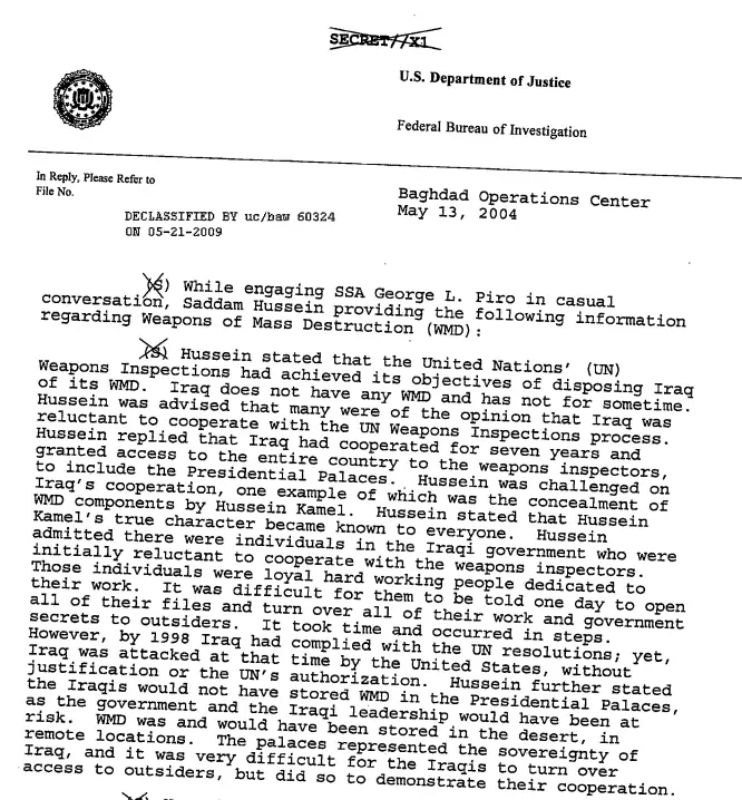 Various document pages from the National Security Archives on the Baghdad Operation Center.