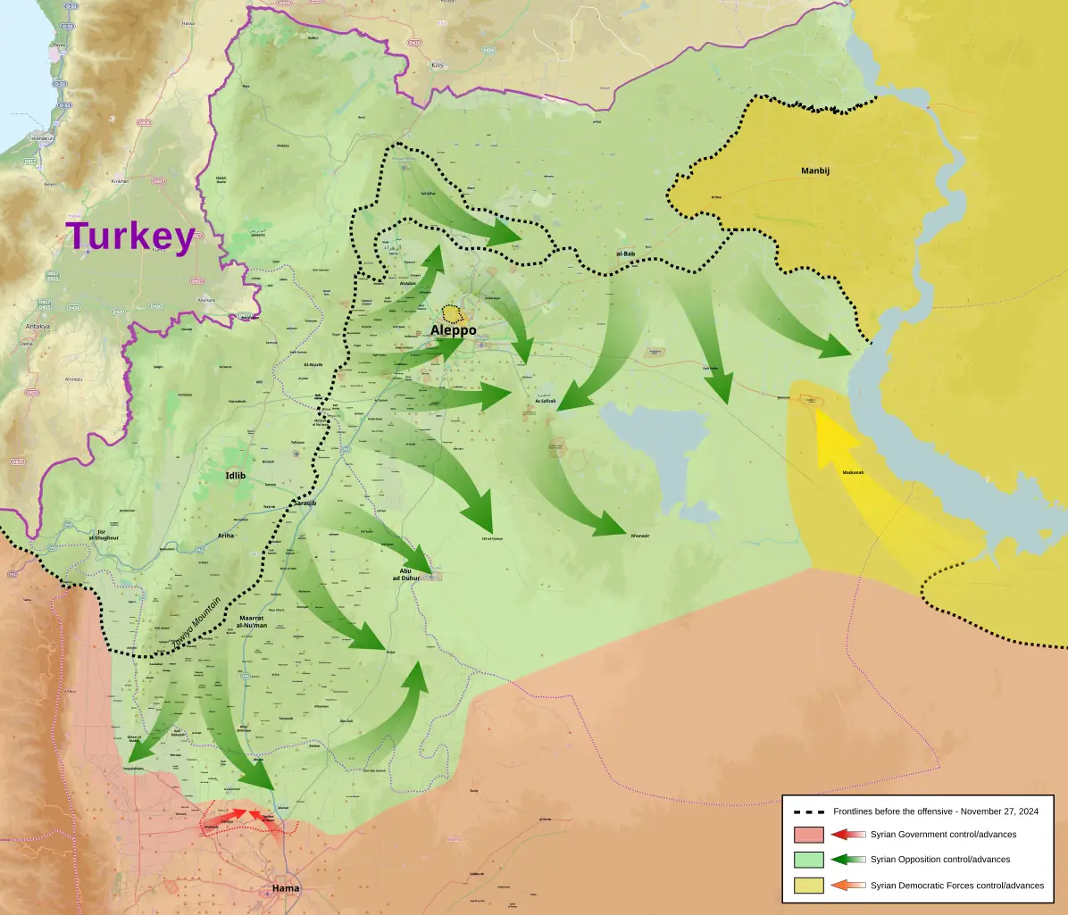 Northwestern Aleppo offensive visualized.