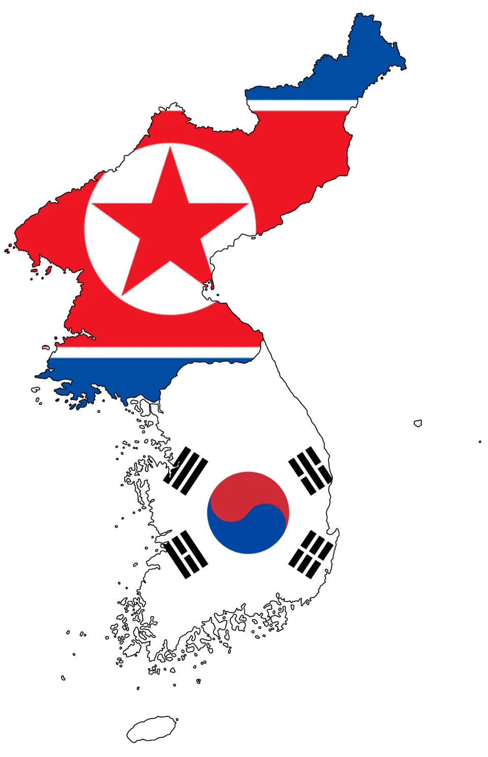 Maps of divided countries.