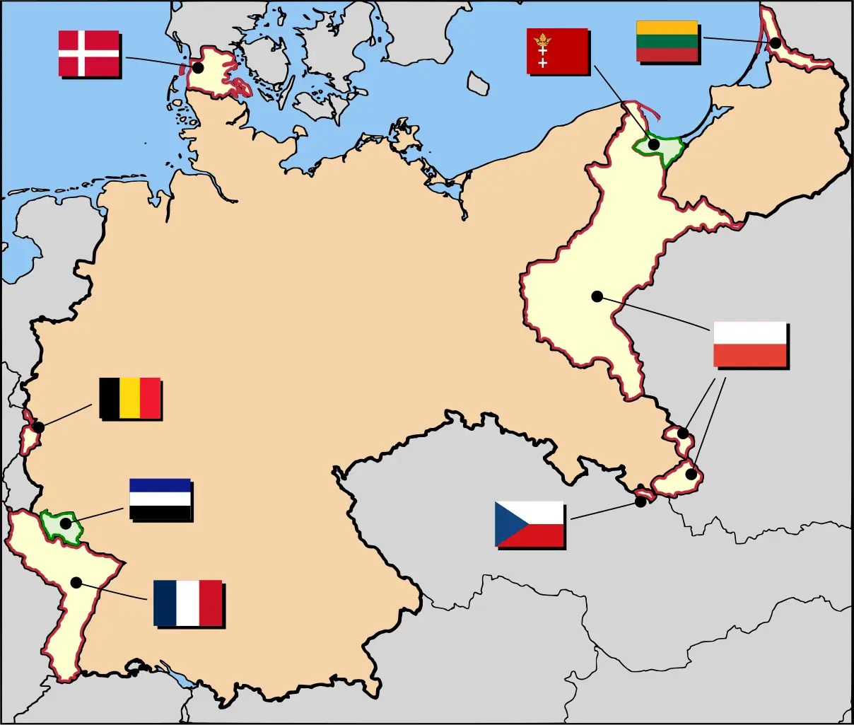 German Territorial Losses after WW1.