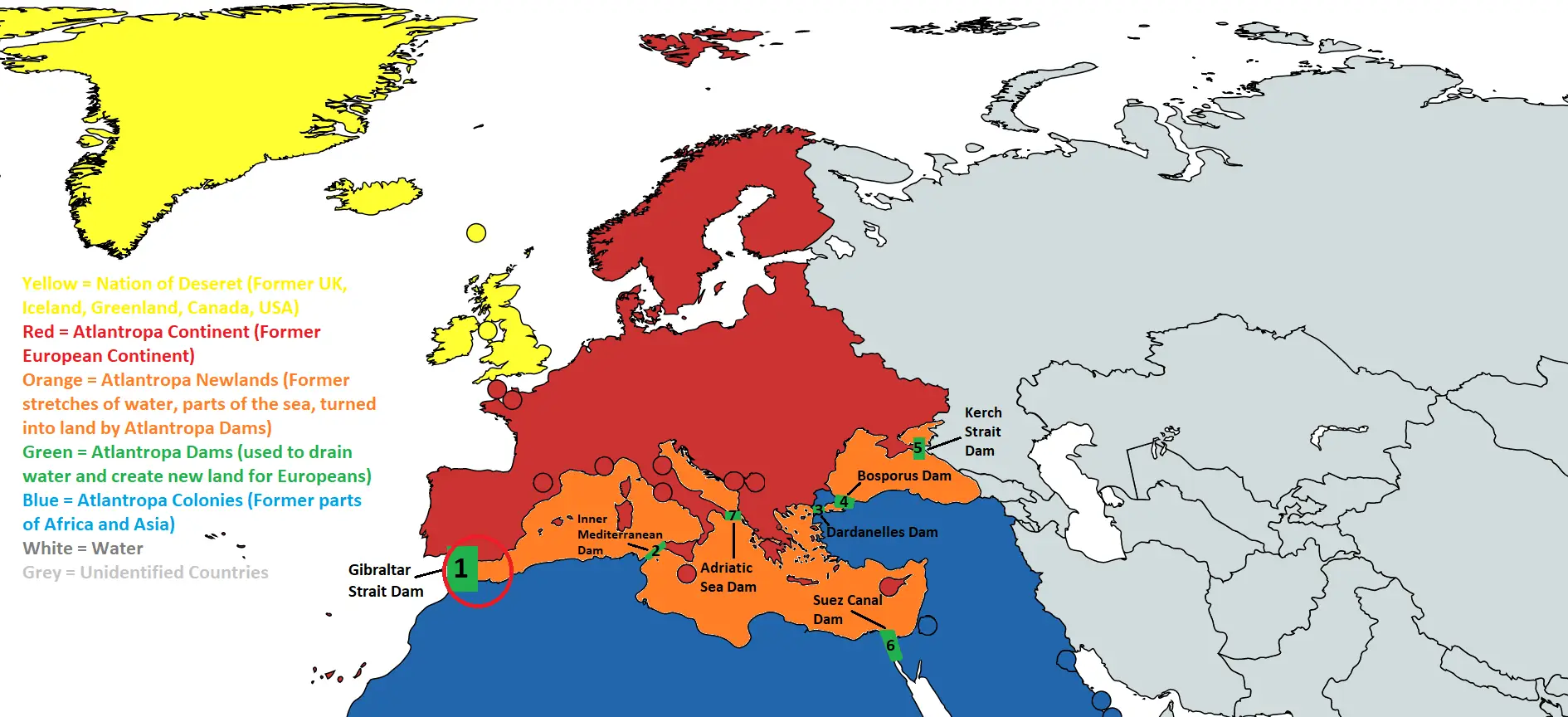 Map showcasing colonies above Morocco.