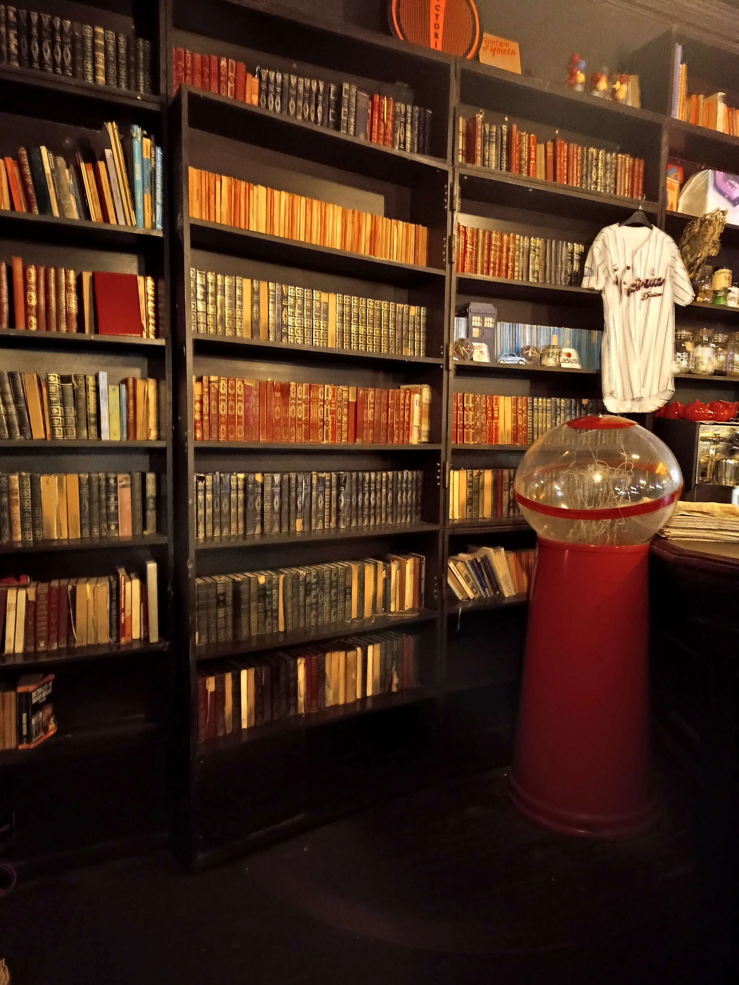 Bookshelf hiding a secret room.