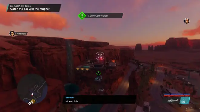 Catching the car mid air with the magnet