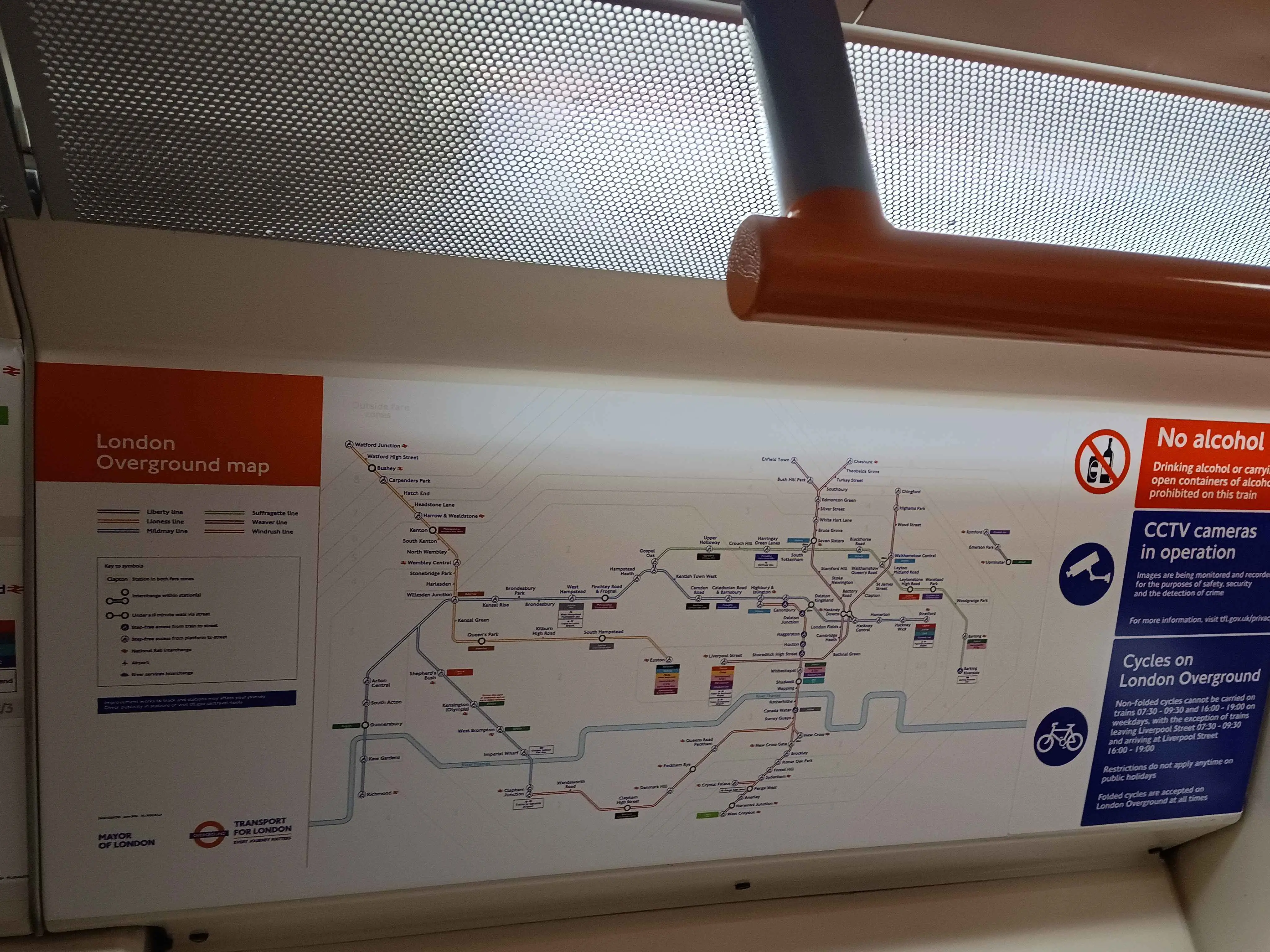 Overground maps, showing the overall Overground map which features all 6 Overground lines across London spread out in a city map style pattern, plus the 6 maps for each individual line in a horizontal pattern.