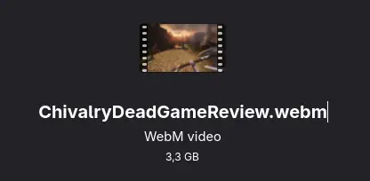 compressed movie file at a size of 3,3GB