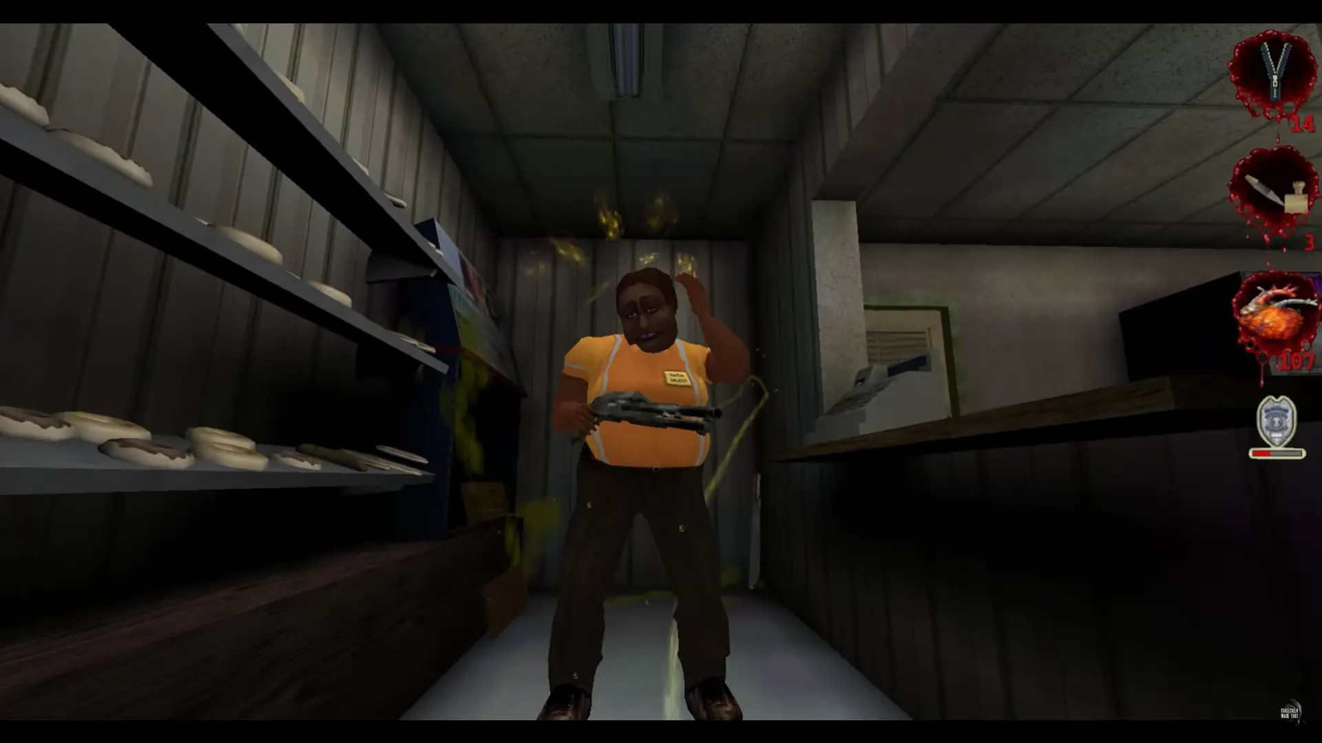 urinating on a donut store worker in Postal 2
