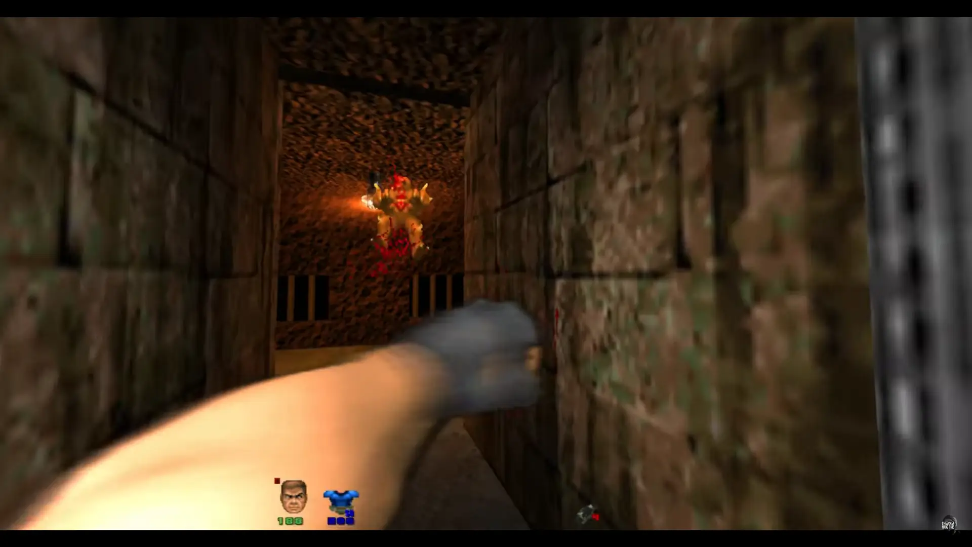 punching out demons in Brutal Doom